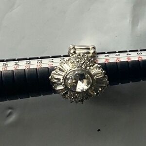 Sparkling Cocktail Ring Statement Flower Design size 9